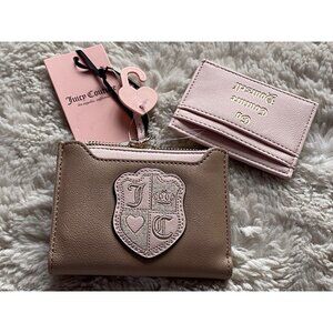 Juicy Couture Queen Of Everything Bifold Wallet With Pullout Card Case CAFE NEW